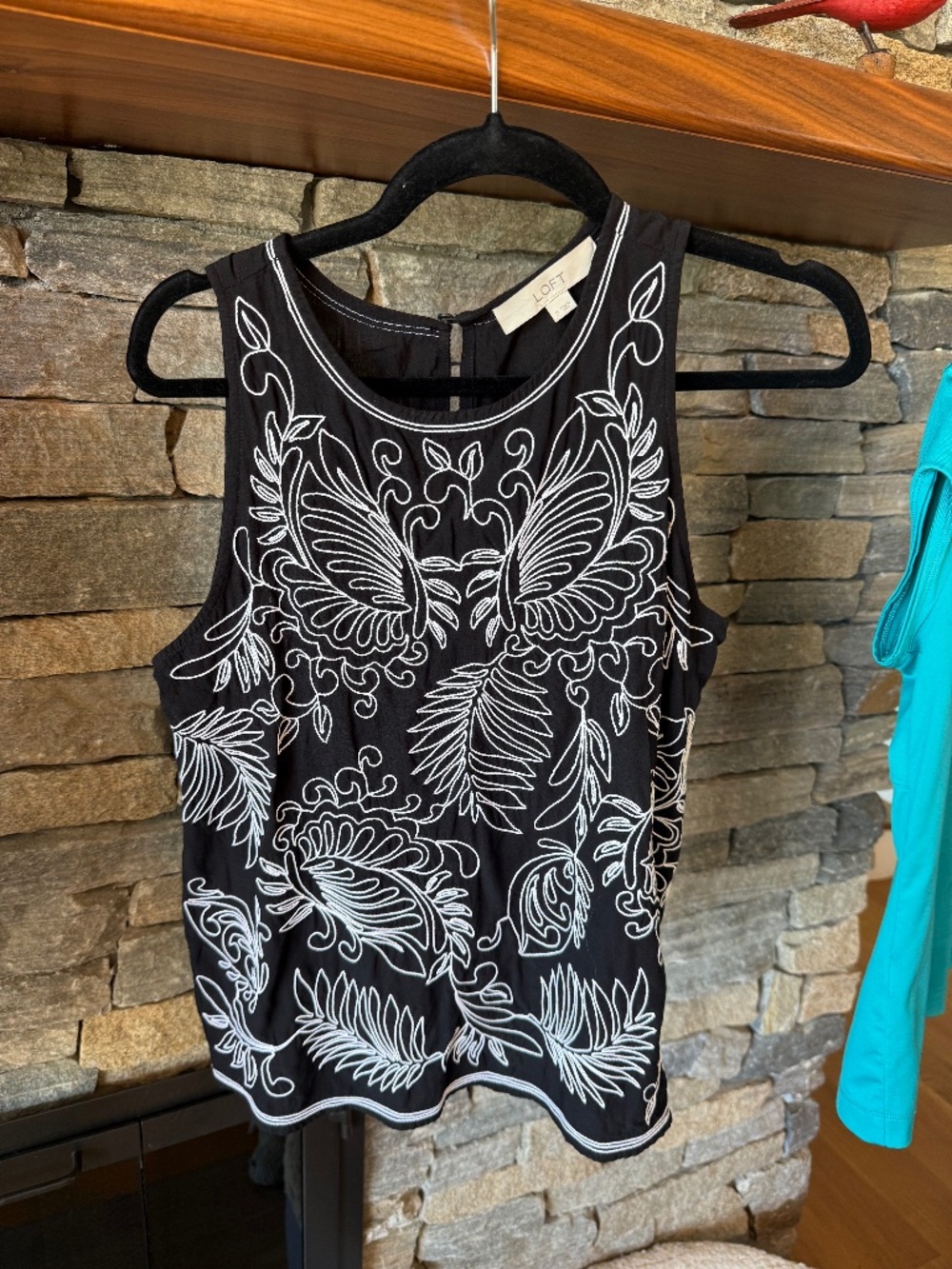 Loft embroidered sleeveless top